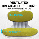 NNEDSZ 2X Slender Chair Posture Correction Seat Floor Lounge Padded Stackable LIME