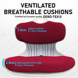 NNEDSZ 2X Slender Chair Posture Correction Seat Floor Lounge Padded Stackable RED