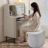 NNEDSZ 3 Piece Set Coffee Table & Ottoman Wood Side End Table Industrial - CREAM GREY