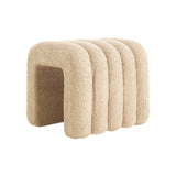 NNEDSZ Ridge Arch Ottoman Stool Teddy Fleece Fabric Foot Rest 45cm BEIGE