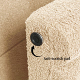 NNEDSZ Ridge Arch Ottoman Stool Teddy Fleece Fabric Foot Rest 45cm BEIGE
