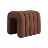 NNEDSZ Ridge Arch Ottoman Stool Teddy Fleece Fabric Foot Rest 45cm BROWN