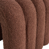 NNEDSZ Ridge Arch Ottoman Stool Teddy Fleece Fabric Foot Rest 45cm BROWN