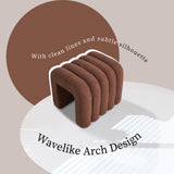 NNEDSZ 2X Ridge Arch Ottoman Stool Teddy Fleece Fabric Foot Rest 45cm BROWN