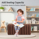 NNEDSZ 2X Ridge Arch Ottoman Stool Teddy Fleece Fabric Foot Rest 45cm BROWN