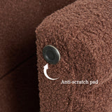 NNEDSZ 2X Ridge Arch Ottoman Stool Teddy Fleece Fabric Foot Rest 45cm BROWN