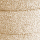 NNEDSZ Round Stacked Ottoman Stool Teddy Fleece Fabric Foot Rest 38cm BEIGE
