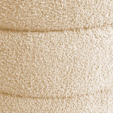 NNEDSZ 2X Round Stacked Ottoman Stool Teddy Fleece Fabric Foot Rest 38cm BEIGE