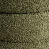 NNEDSZ Round Stacked Ottoman Stool Teddy Fleece Fabric Foot Rest 38cm GREEN