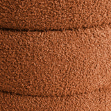 NNEDSZ Round Stacked Ottoman Stool Teddy Fleece Fabric Foot Rest 38cm ORANGE