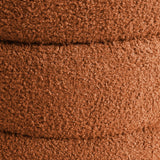 NNEDSZ 2X Round Stacked Ottoman Stool Teddy Fleece Fabric Foot Rest 38cm ORANGE