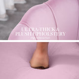 NNEDSZ Armchair Padded Lounge Chair Accent Velvet Shell Scallop PINK