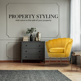 NNEDSZ Armchair Padded Lounge Chair Accent Velvet Shell Scallop YELLOW