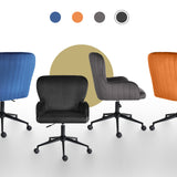 Desk Armchair - Home Office Swivel Chair Adjustable Height Seat PLUME BLACK