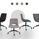 2 Set Office Desk Chair - Loop Yarn Fabric Home Swivel Chair Cut-Out Seat HALO GREY