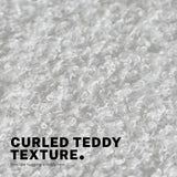 Office Desk Chair - Teddy Boucle Armless Swivel Study Seat OVOID WHITE