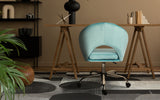Office Desk Chair - Velvet Home Office Swivel Computer Seat COVE BLUE