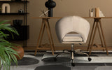 Office Desk Chair - Velvet Home Office Swivel Computer Seat COVE CREAM