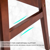 NNEDSZ 2X Wooden Bar Stool Dining Chair Leather SOPHIA 65cm WHITE BROWN