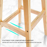 NNEDSZ 4X Wooden Bar Stool Dining Chair Leather SOPHIA 74cm WHITE