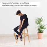 NNEDSZ 4X Wooden Bar Stool Dining Chair Leather SOPHIA 74cm WHITE