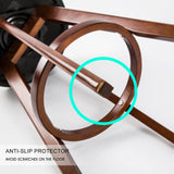 NNEDSZ 2X Wooden Bar Stool Dining Chair Leather LEILA 72cm BLACK BROWN