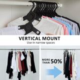 NNEDSZ 50X Plus Hanger Multiple Clothes Rack Organizer Foldable 10 Holes BLACK