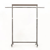 NNEDSZ Clothes Rack Coat Stand Hanging Adjustable Rollable Steel PEARL GREY