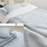 NNEDSZ Saesom Flua Snow Comforter Set Queen Cool Quilt Bedspread BLUE