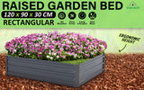NNEDSZ Raised Garden Bed Galvanised Steel Planter 120 x 90 x 30cm GREY