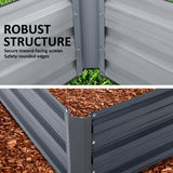 NNEDSZ Raised Garden Bed Galvanised Steel Planter 120 x 90 x 30cm GREY