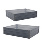NNEDSZ 2X Raised Garden Bed Galvanised Steel Planter 120 x 90 x 30cm GREY