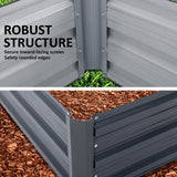 NNEDSZ 2X Raised Garden Bed Galvanised Steel Planter 120 x 90 x 30cm GREY