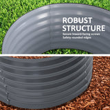NNEDSZ Raised Garden Bed Galvanised Steel Planter Oval 160 x 80 x 45cm GREY