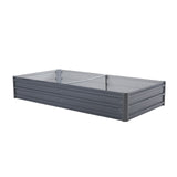 NNEDSZ Raised Garden Bed Galvanised Steel Planter 180 x 90 x 30cm GREY