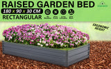 NNEDSZ Raised Garden Bed Galvanised Steel Planter 180 x 90 x 30cm GREY