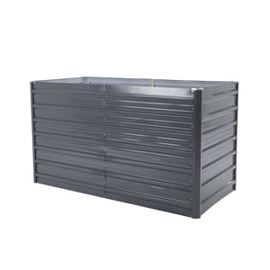 NNEDSZ 2-in-1 Raised Garden Bed Galvanised Steel Planter 240 x 80 x 77cm GREY