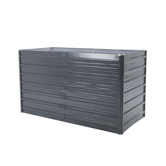 NNEDSZ 2-in-1 Raised Garden Bed Galvanised Steel Planter 240 x 80 x 77cm GREY