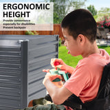 NNEDSZ 2-in-1 Raised Garden Bed Galvanised Steel Planter 240 x 80 x 77cm GREY