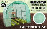 NNEDSZ Greenhouse Walk-In Shed 3x2x2M PE Dome Tunnel Polytunnel