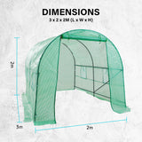NNEDSZ Greenhouse Walk-In Shed 3x2x2M PE Dome Tunnel Polytunnel