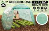NNEDSZ Greenhouse Walk-In Shed 4x3x2M PE Dome Hoop Tunnel Polytunnel
