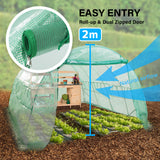 NNEDSZ Greenhouse Walk-In Shed 4x3x2M PE Dome Hoop Tunnel Polytunnel