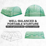 NNEDSZ Greenhouse Walk-In Shed 4x3x2M PE Dome Hoop Tunnel Polytunnel