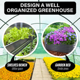 NNEDSZ Greenhouse Walk-In Shed 4x3x2M PE Dome Hoop Tunnel Polytunnel