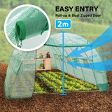 NNEDSZ Greenhouse Walk-In Shed 6x3x2M PE Dome Hoop Tunnel Polytunnel