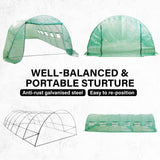 NNEDSZ Greenhouse Walk-In Shed 6x3x2M PE Dome Hoop Tunnel Polytunnel