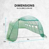 NNEDSZ Greenhouse Walk-In Shed 6x3x2M PE Dome Hoop Tunnel Polytunnel