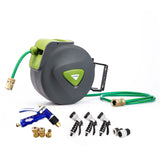 NNEDSZ Garden Water Hose Retractable Rewind Reel Wall Mounted 20M + Brass Gun