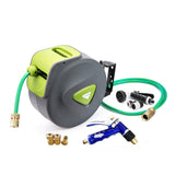 NNEDSZ Garden Water Hose Retractable Rewind Reel Wall Mounted 30M + Brass Gun